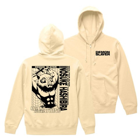 Demon Slayer: Kimetsu no Yaiba: Inosuke Hashibira Zip Hoodie / NATURAL-XL